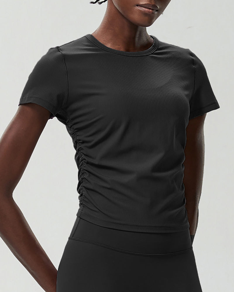 Women O Neck Slim Sports Fitness Yoga Outdoor Quick Drying T-shirt S-XL