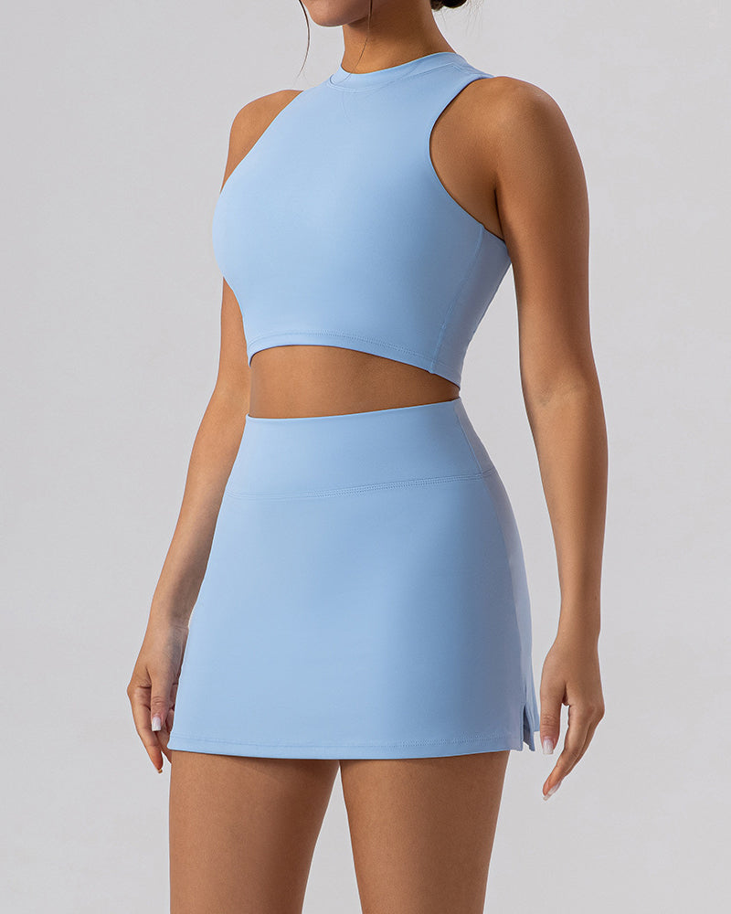 Women Slim Vest Tennis Shorts Sets Skirts Sets Yoga Two-piece Sets S-XL