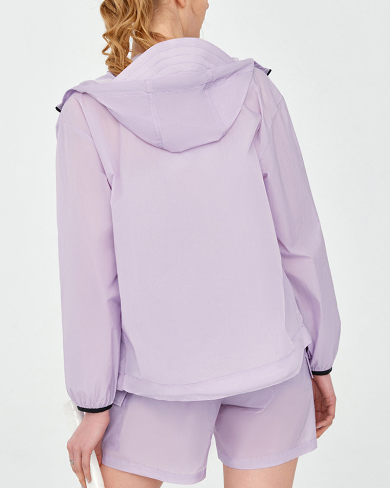 Women Long Sleeve Sunscreen Hoodies UPF 50+ Outdoor Coat S-XL