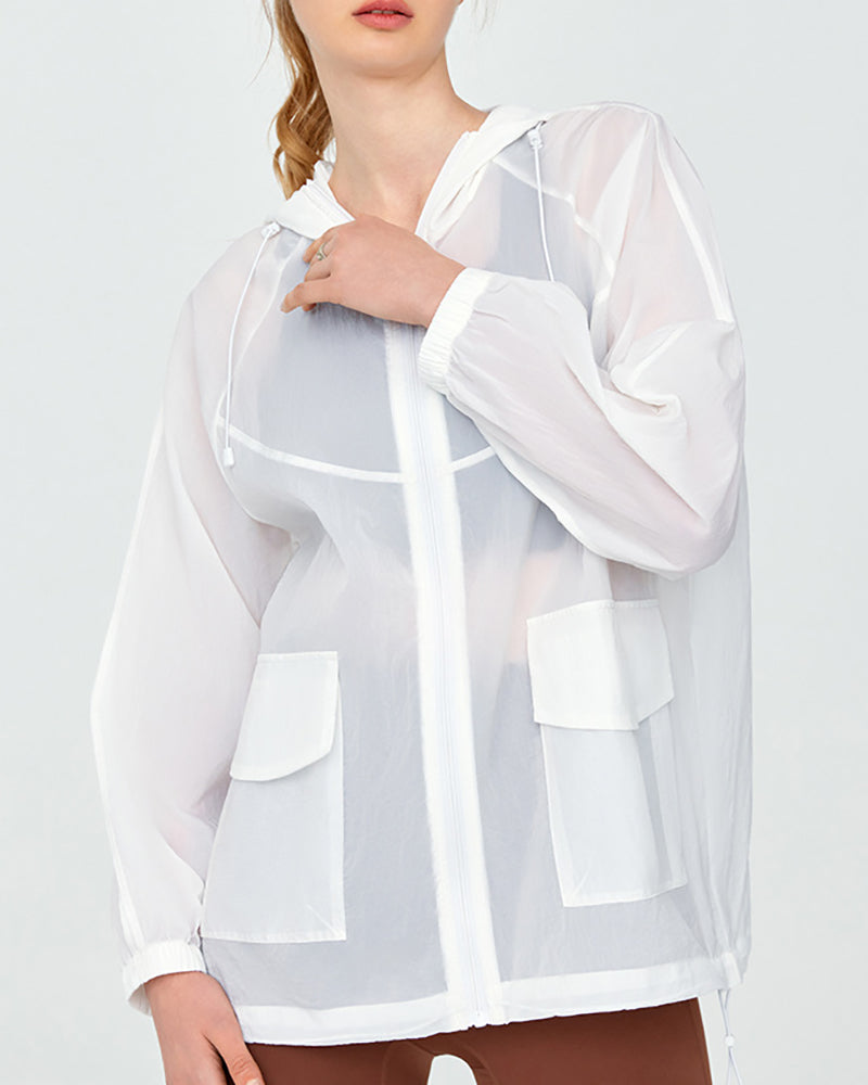 Women Long Sleeve Hoodies Sun Protect UPF50+ Outdoor Sports Coat S-3XL