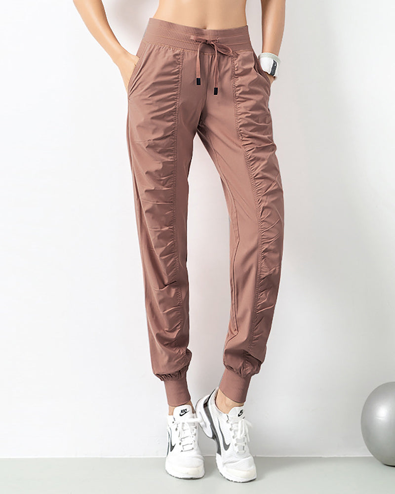 Ruched Drawstring Summer Quick Drying Wholesale Factory Price Thin Running Sports Joggers S-3XL