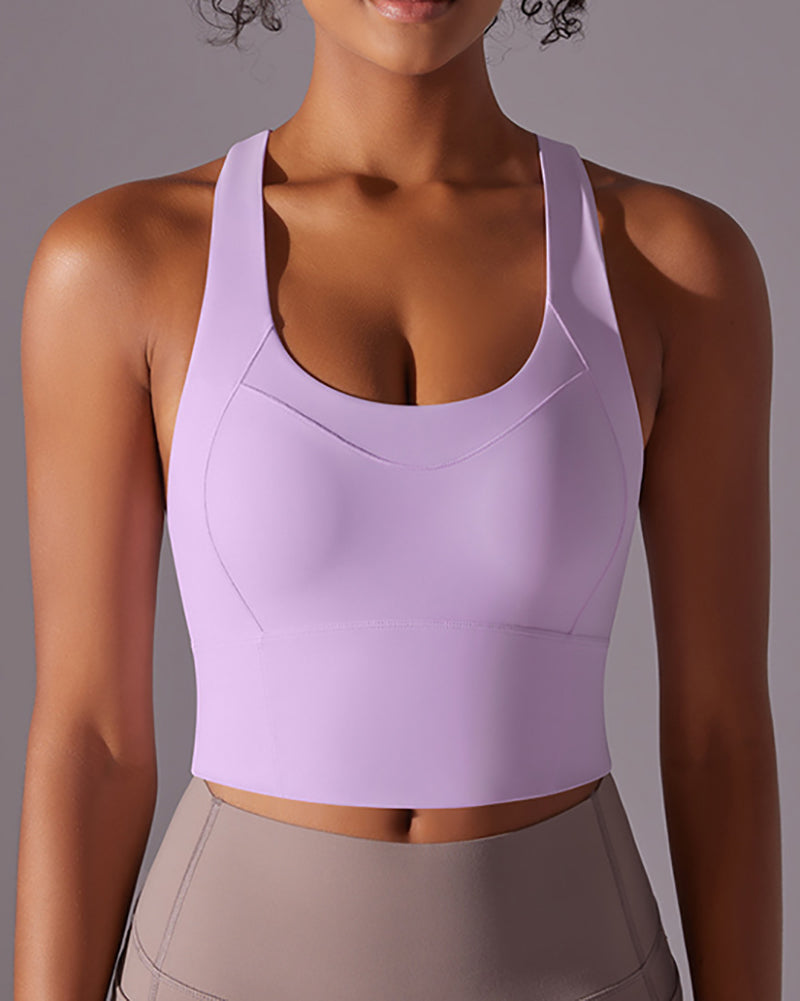 Women Running U Neck Criss Cross Yoga Vest S-XL