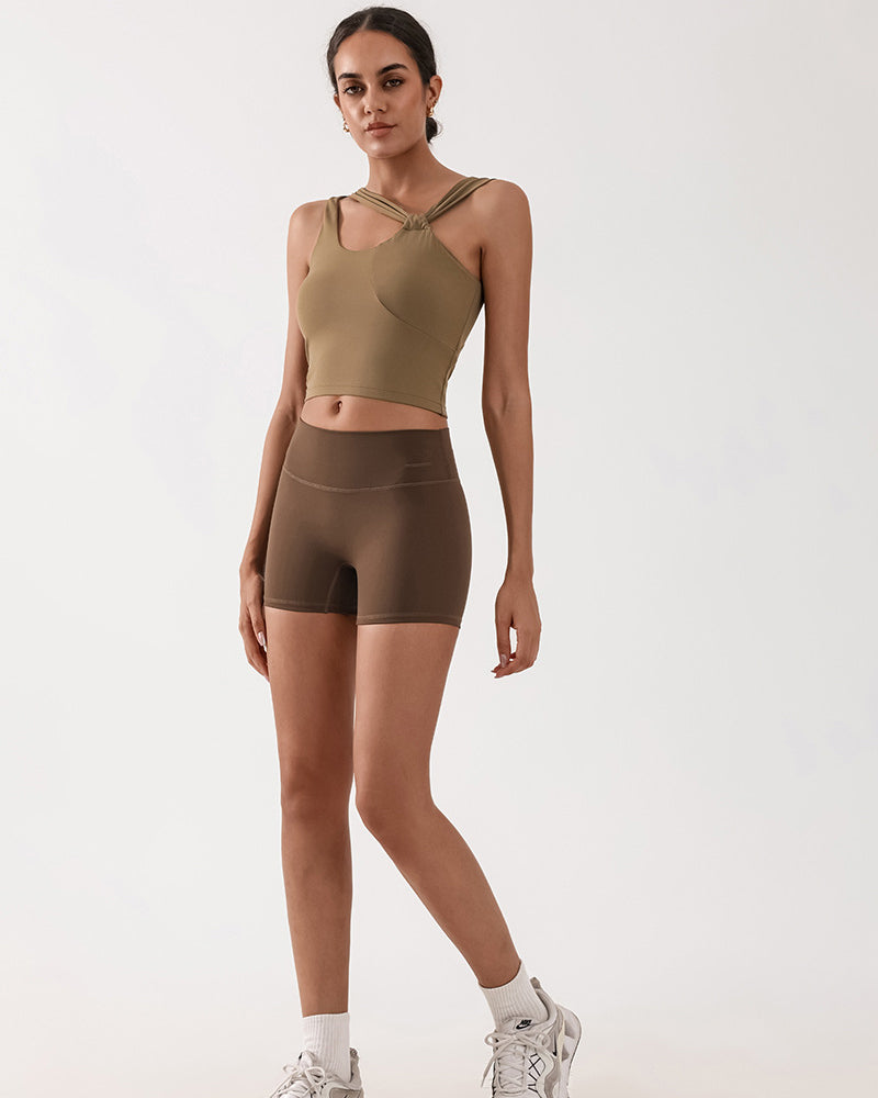 Women Halter Neck Yoga Soft Protect Fitness Running Sports Vest S-L