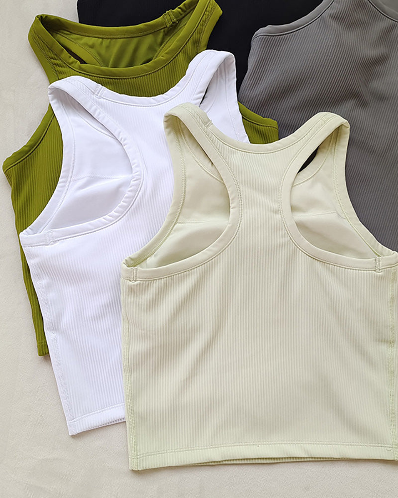 Women I Back Fixed Cup Quick Drying Sports Top Vest S-XL