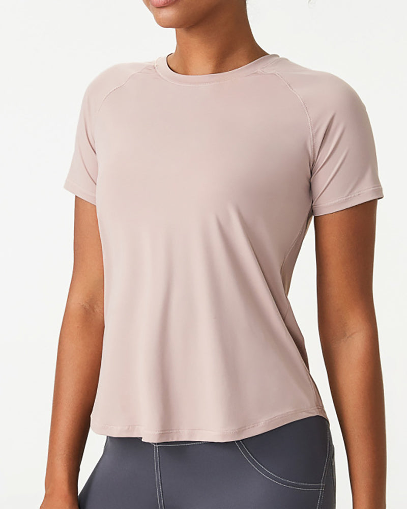 Women Loose Short Sleeve Mesh Quick Drying T-shirt S-XL