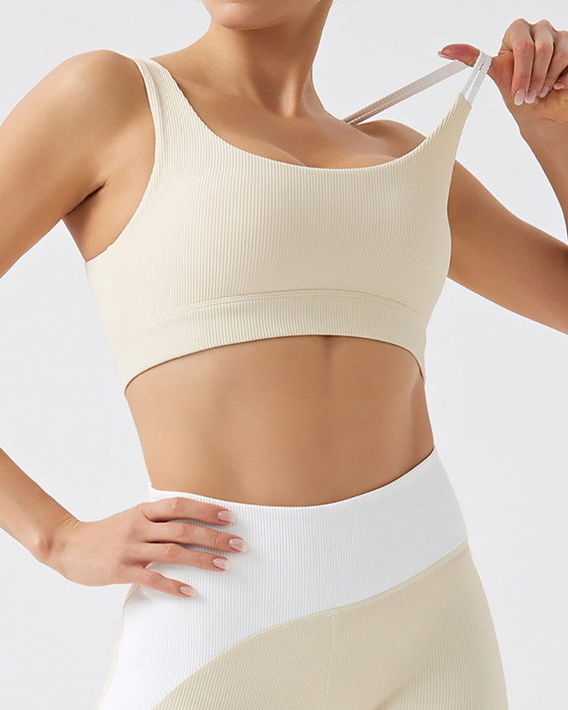 Women Colorblock Summer Recycled Fabric Yoga Two-piece Sets S-XL