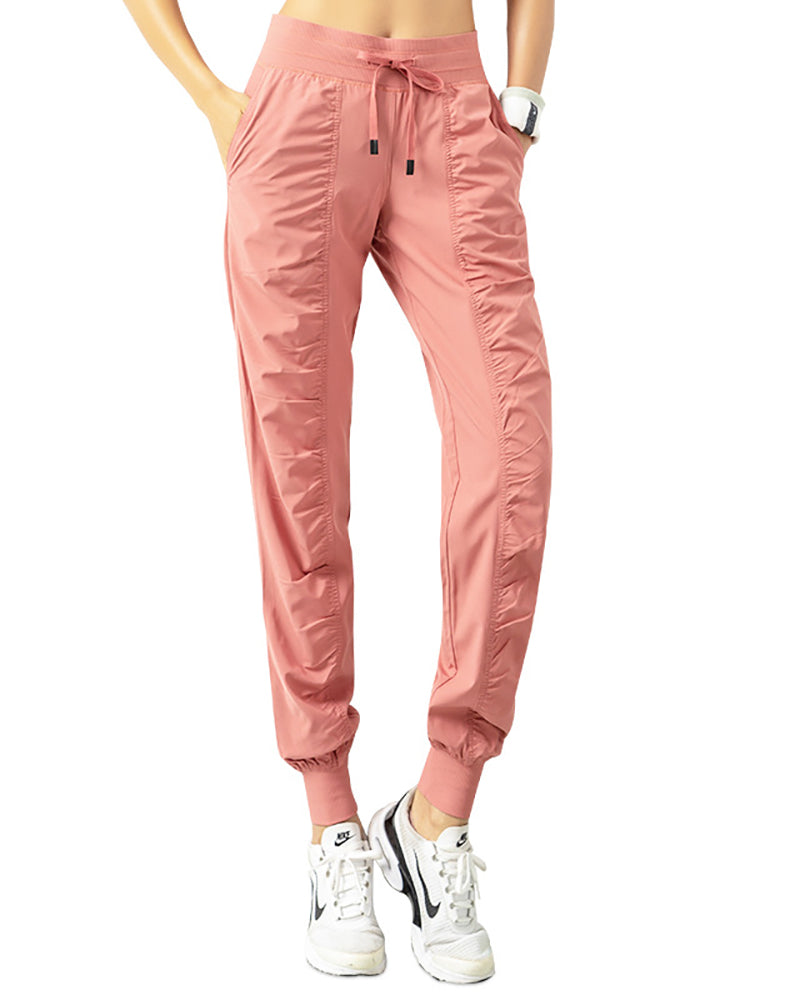 Ruched Drawstring Summer Quick Drying Wholesale Factory Price Thin Running Sports Joggers S-3XL