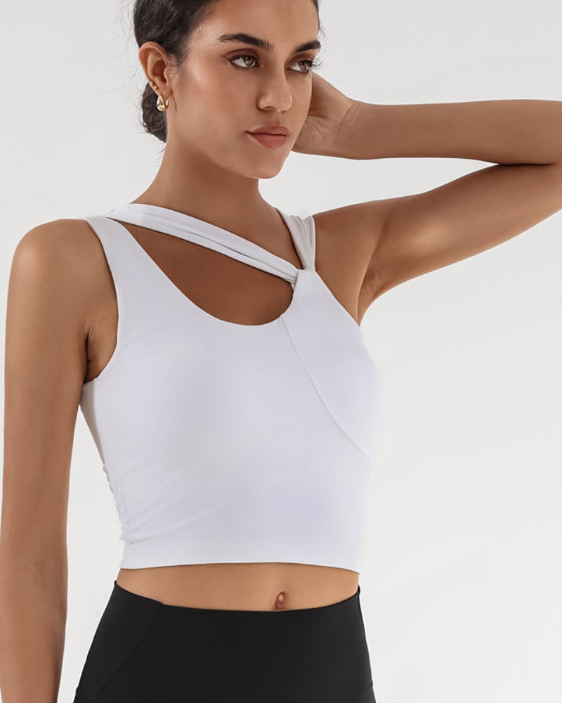 Women Halter Neck Yoga Soft Protect Fitness Running Sports Vest S-L