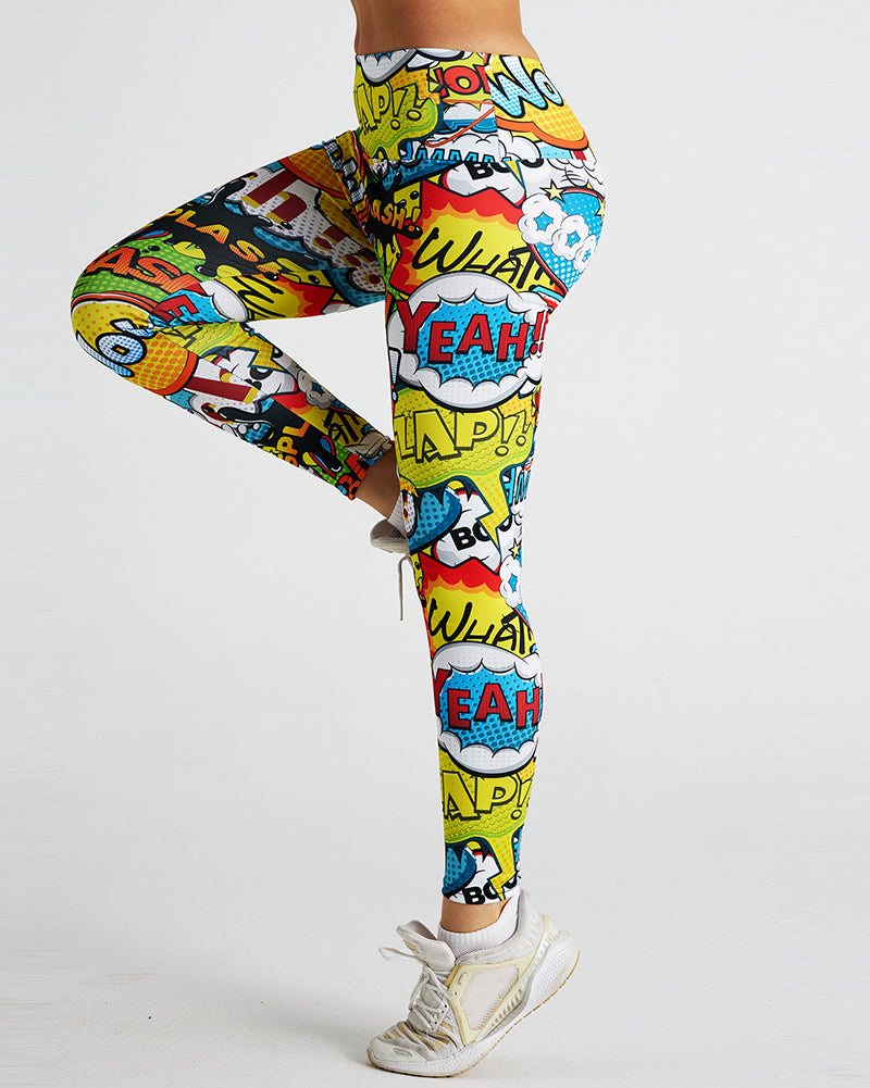 High Waist Fitness Printed Leggings Women Sports Pants S-2XL