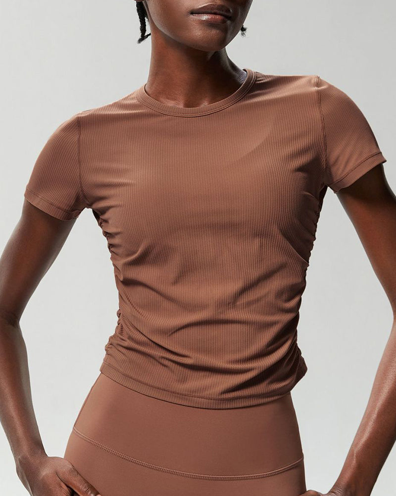 Women O Neck Slim Sports Fitness Yoga Outdoor Quick Drying T-shirt S-XL
