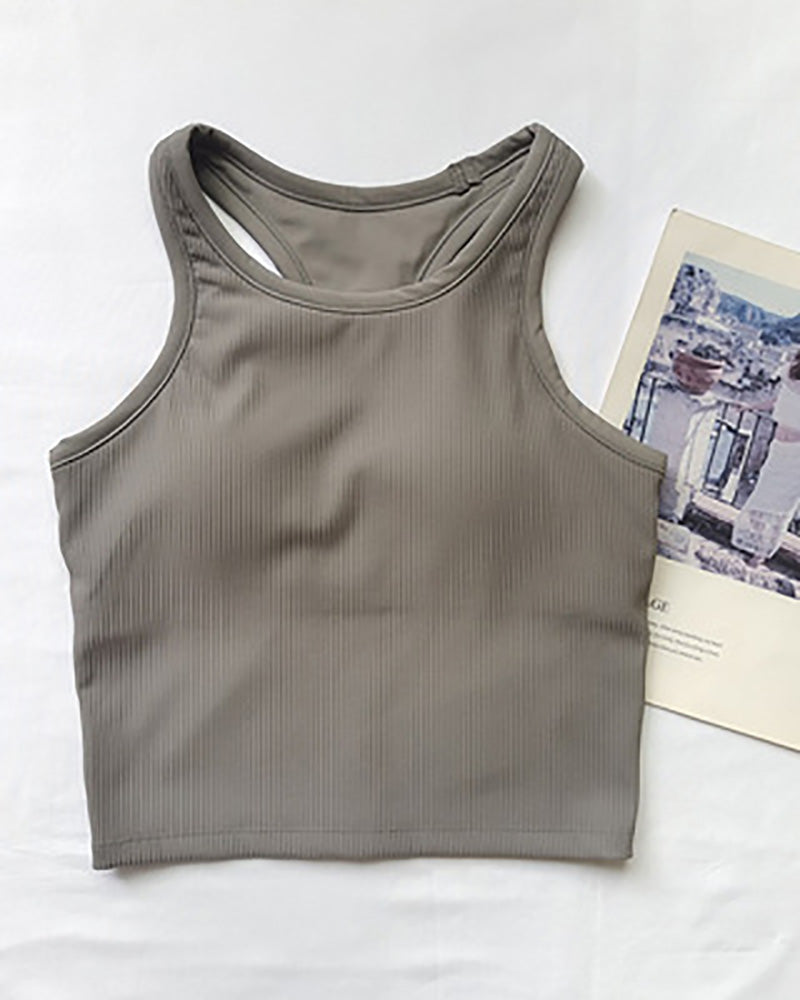 Women I Back Fixed Cup Quick Drying Sports Top Vest S-XL