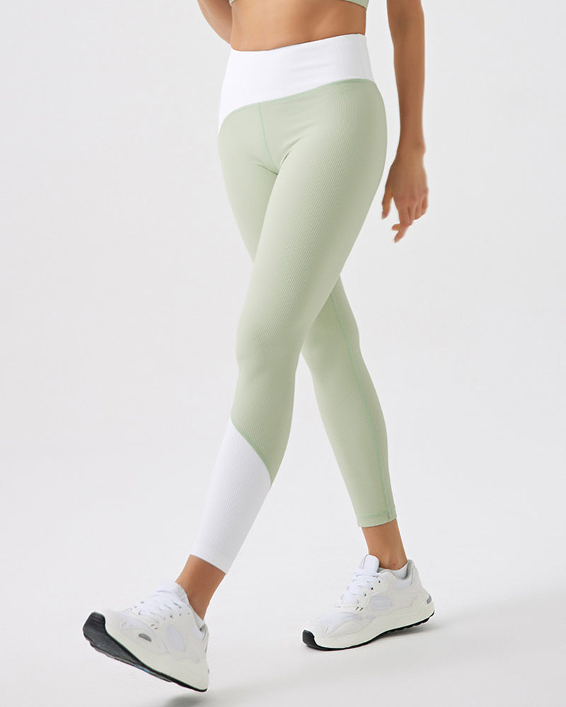 Women Colorblock Summer Recycled Fabric Yoga Two-piece Sets S-XL