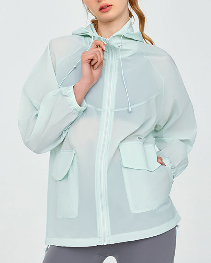 Women Long Sleeve Hoodies Sun Protect UPF50+ Outdoor Sports Coat S-3XL