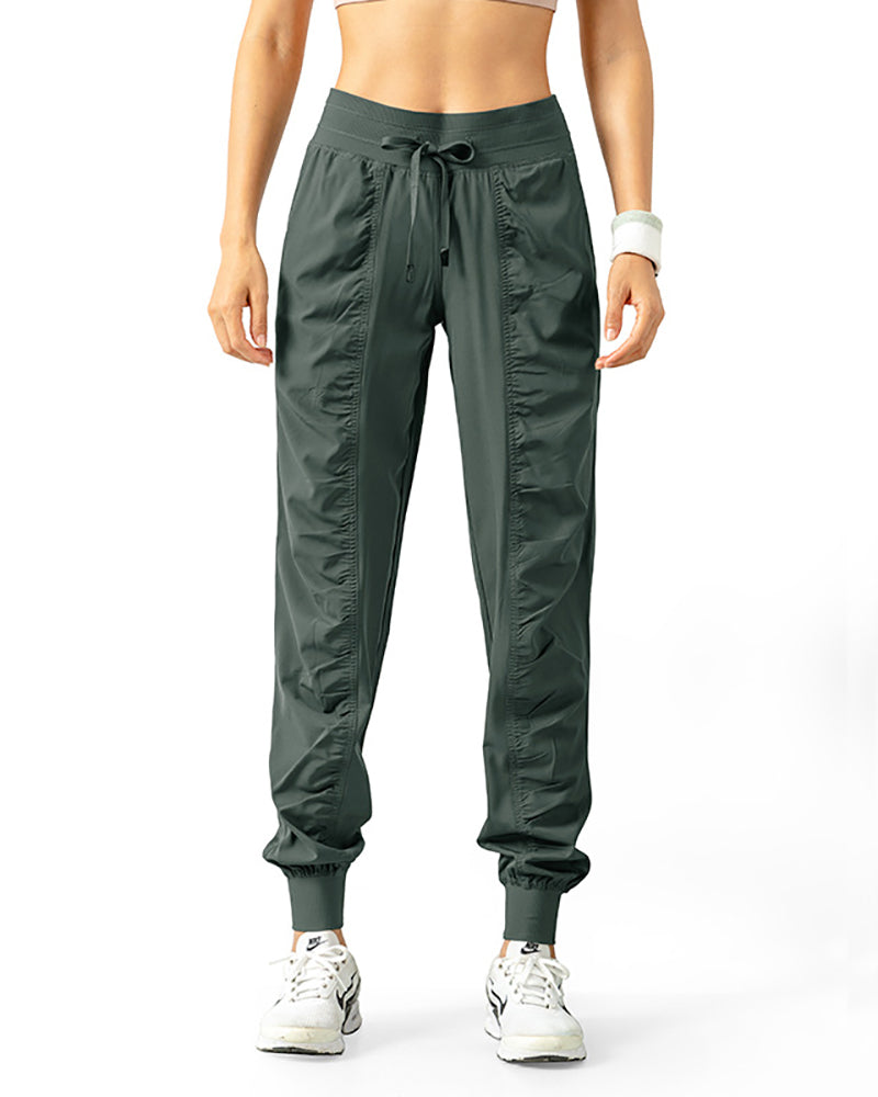 Ruched Drawstring Summer Quick Drying Wholesale Factory Price Thin Running Sports Joggers S-3XL