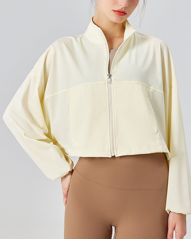 Spring Summer Sun Protection Quick Drying Fitness Sports Long Sleeve Coat Yellow Pink Green White Black S-XL