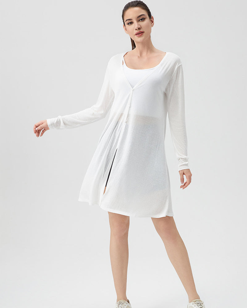 Loose Breathable Running Sunscreen Long Sleeve Coat S-2XL