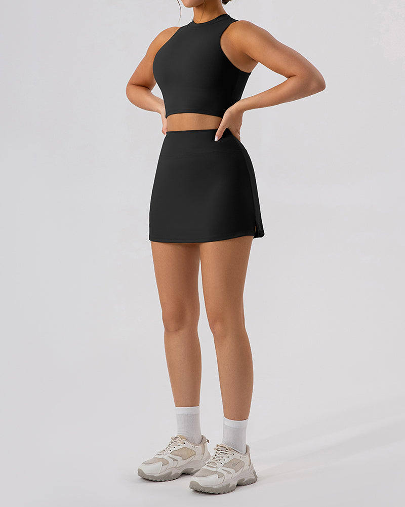 Women Slim Vest Tennis Shorts Sets Skirts Sets Yoga Two-piece Sets S-XL