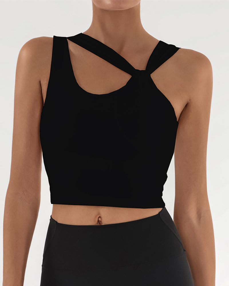 Women Halter Neck Yoga Soft Protect Fitness Running Sports Vest S-L