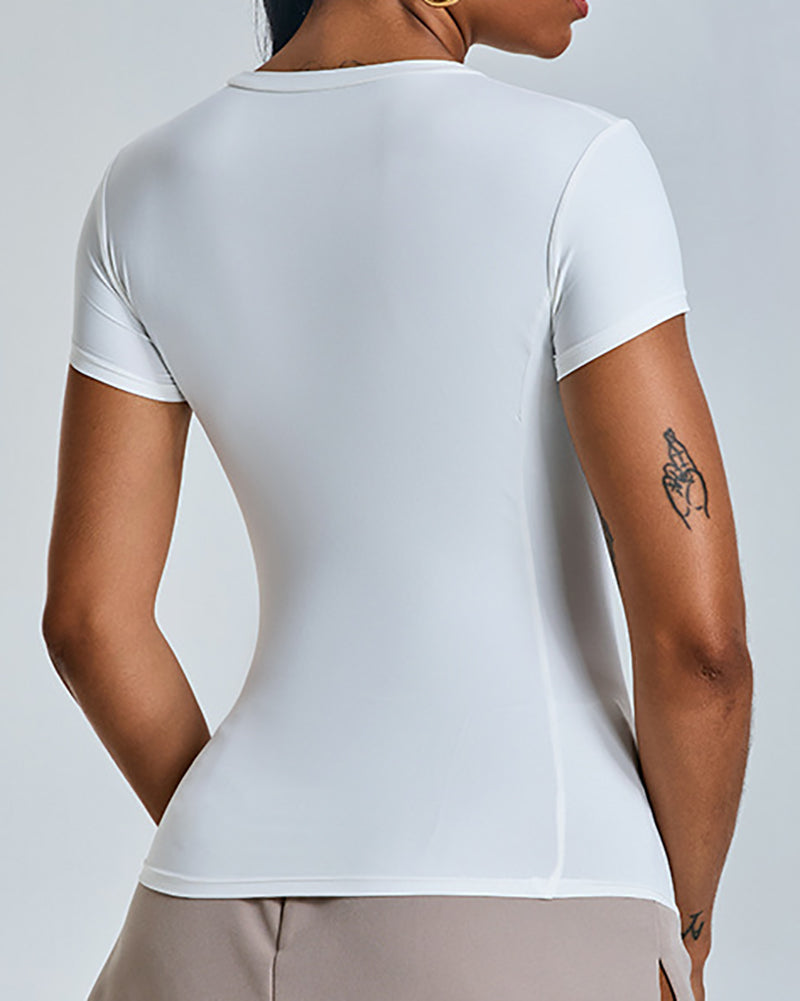 Professional Active Women Short Sleeve Fitness Sports T-shirt S-XL