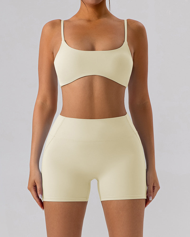 Women Quick Dry Running Bra Sports Training Fitness Activewear Shorts Sets Yoga Two Pieces Suit S-XL