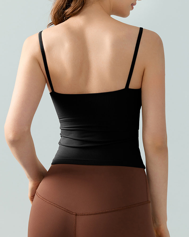 Sexy Square Neck Strap Women Yoga Vest Outerwear Beautiful Back Slimming Pilates Fitness Top S-XL