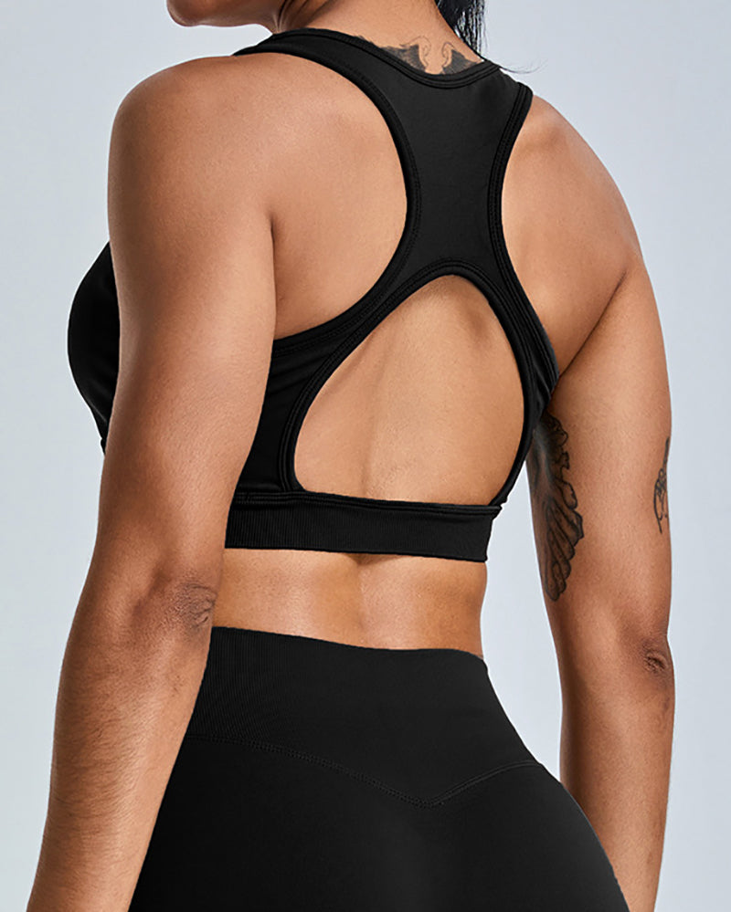 Women I Back Hollow Out High Protection Yoga Bra S-XL