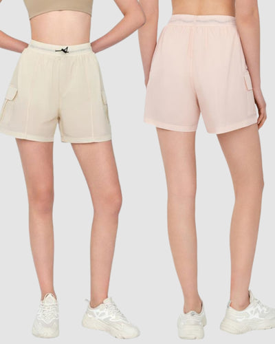 Women Lined Sports Pockets Outdoor Running Shorts S-XL