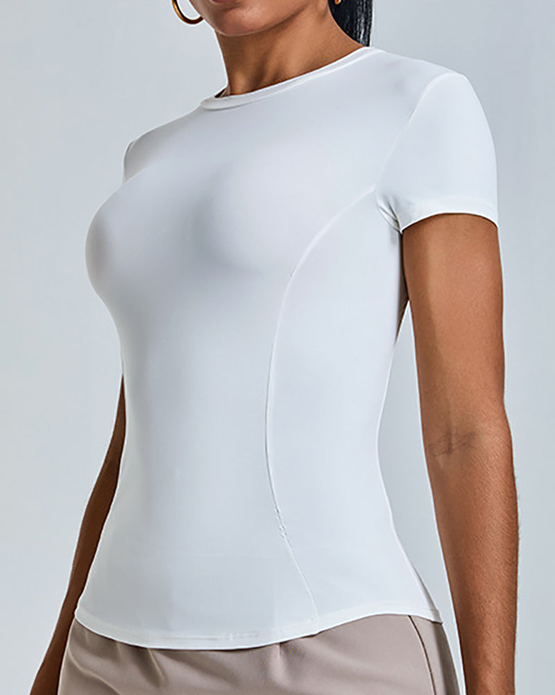 Professional Active Women Short Sleeve Fitness Sports T-shirt S-XL