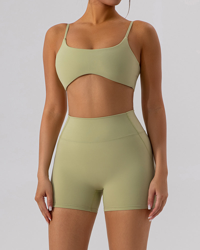 Women Quick Dry Running Bra Sports Training Fitness Activewear Shorts Sets Yoga Two Pieces Suit S-XL