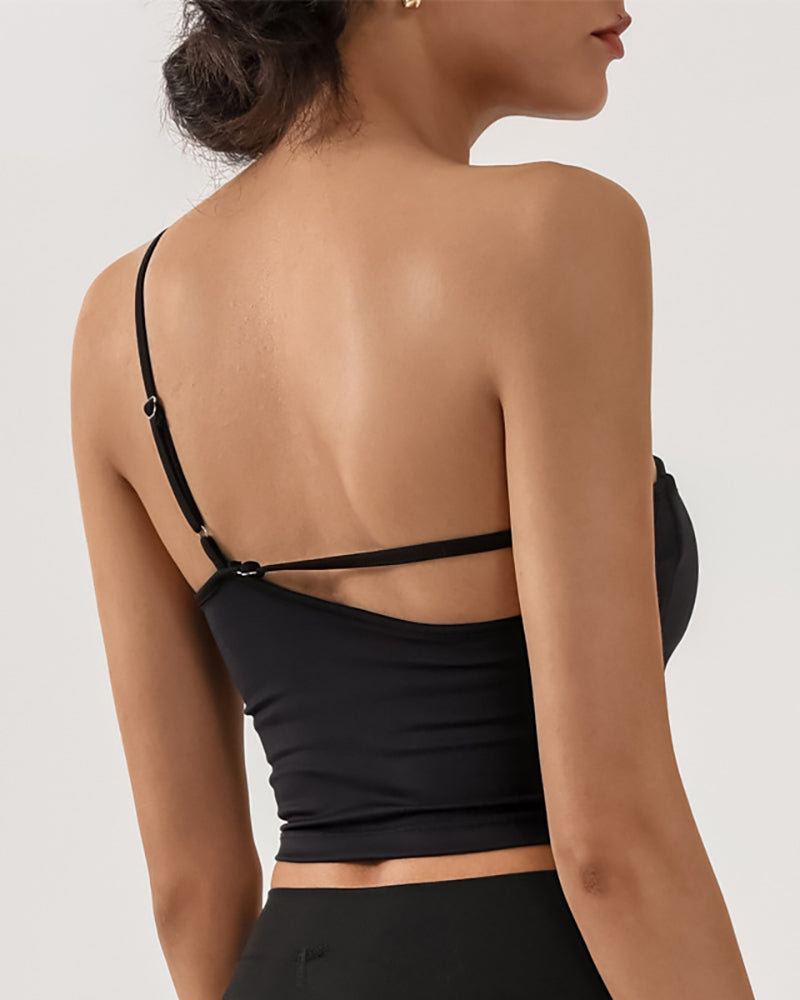Women Sling Backless Dance Running Sports Yoga Vest S-L