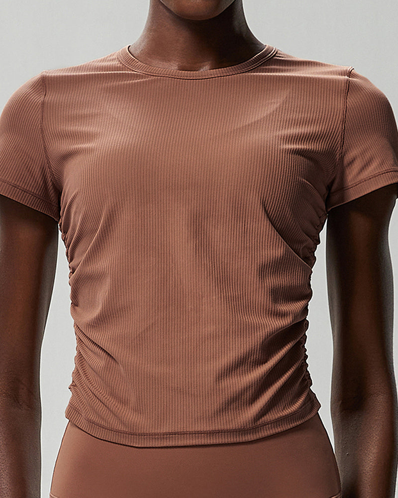 Women O Neck Slim Sports Fitness Yoga Outdoor Quick Drying T-shirt S-XL