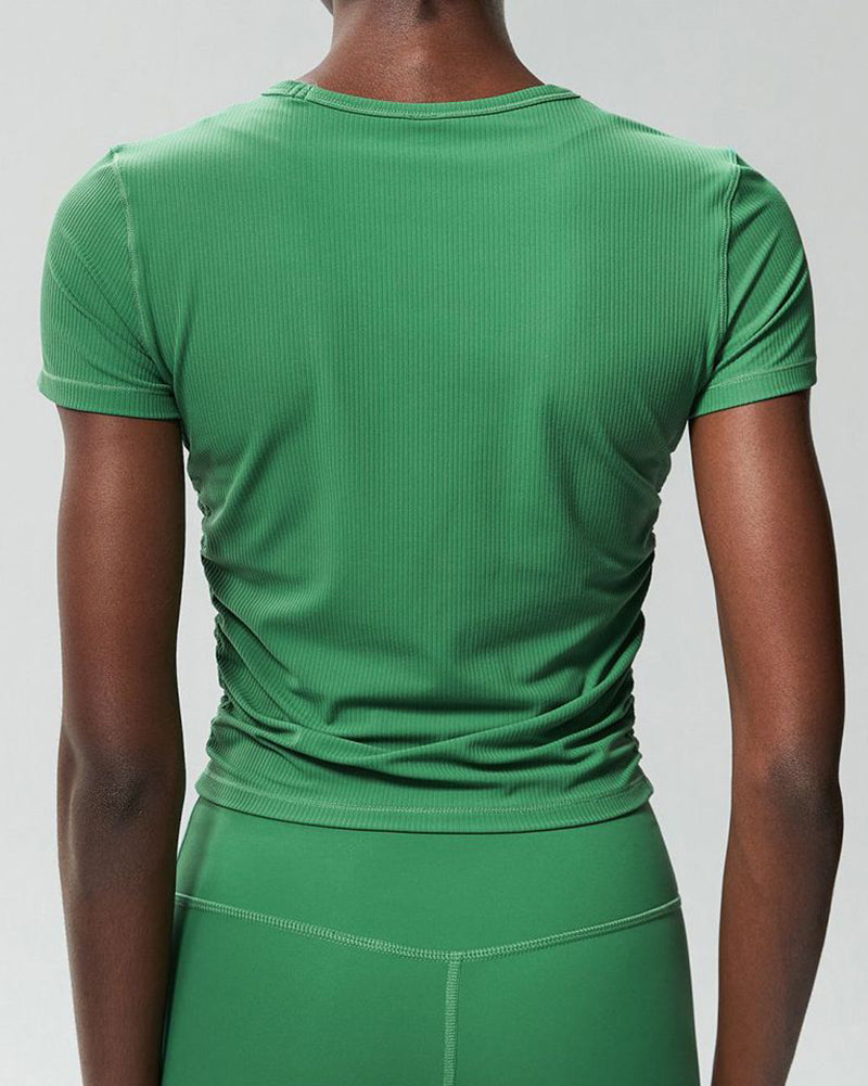 Women O Neck Slim Sports Fitness Yoga Outdoor Quick Drying T-shirt S-XL