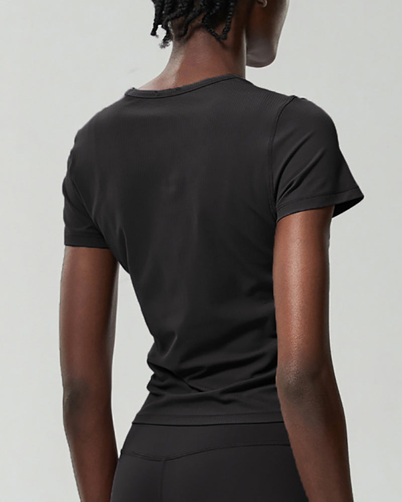Women O Neck Slim Sports Fitness Yoga Outdoor Quick Drying T-shirt S-XL
