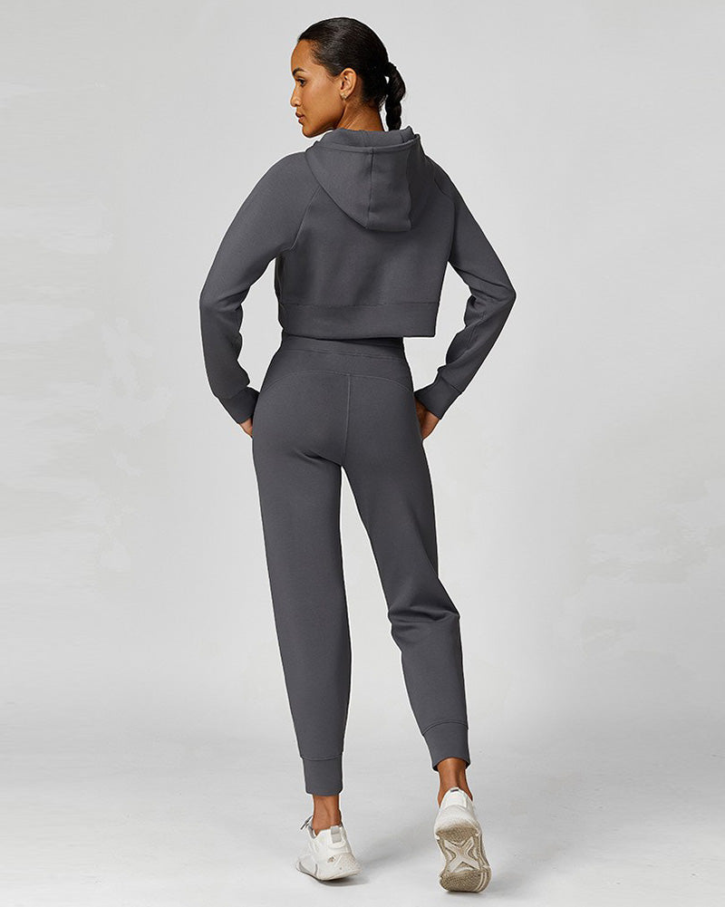 Fashion Wholesale Running Hoodies Top Pants Sets Yoga Two-piece Sets S-XL