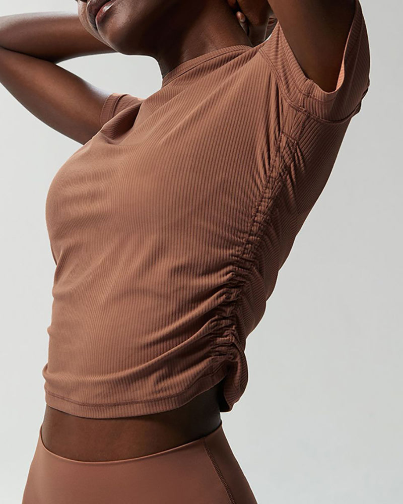 Women O Neck Slim Sports Fitness Yoga Outdoor Quick Drying T-shirt S-XL