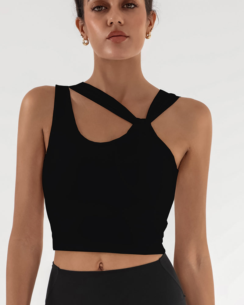 Women Halter Neck Yoga Soft Protect Fitness Running Sports Vest S-L