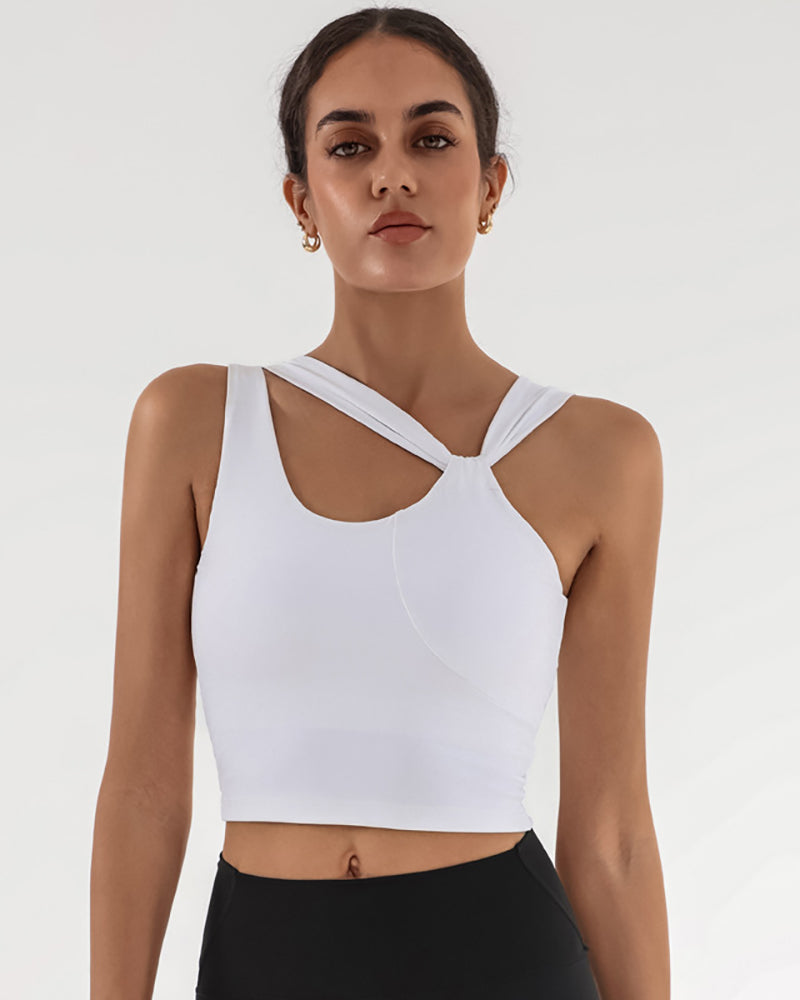 Women Halter Neck Yoga Soft Protect Fitness Running Sports Vest S-L
