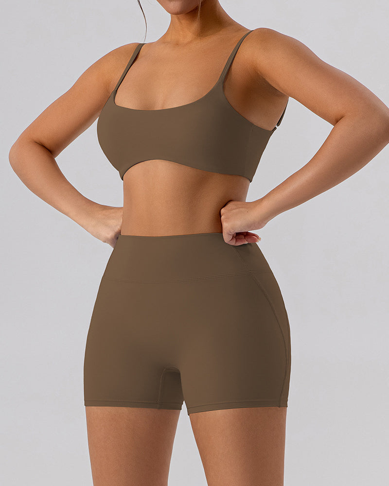 Women Quick Dry Running Bra Sports Training Fitness Activewear Shorts Sets Yoga Two Pieces Suit S-XL
