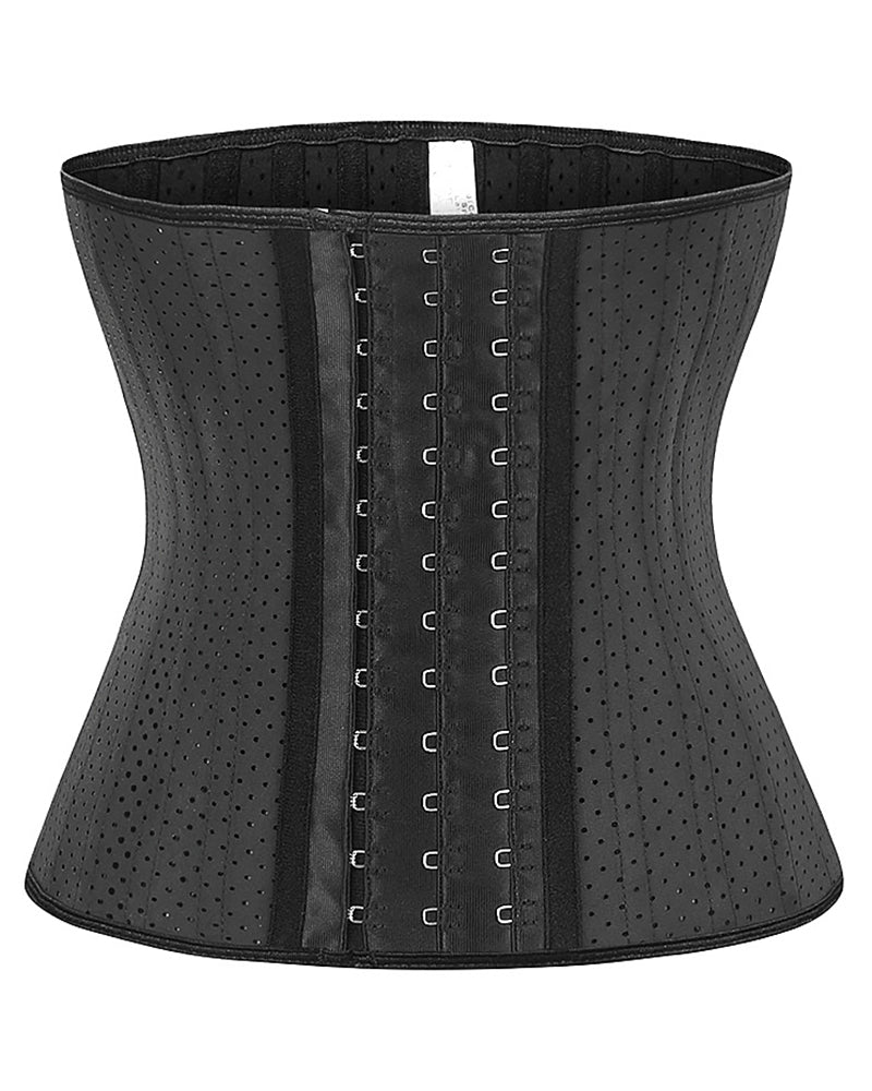 25 Steel Frame Waist Belt For Sports Fitness Breathable Rubber Corset Black Skin XS-6XL