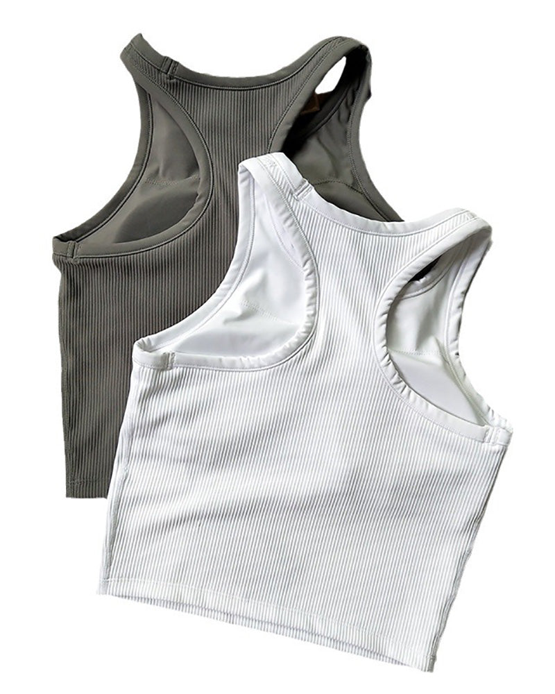 Women I Back Fixed Cup Quick Drying Sports Top Vest S-XL
