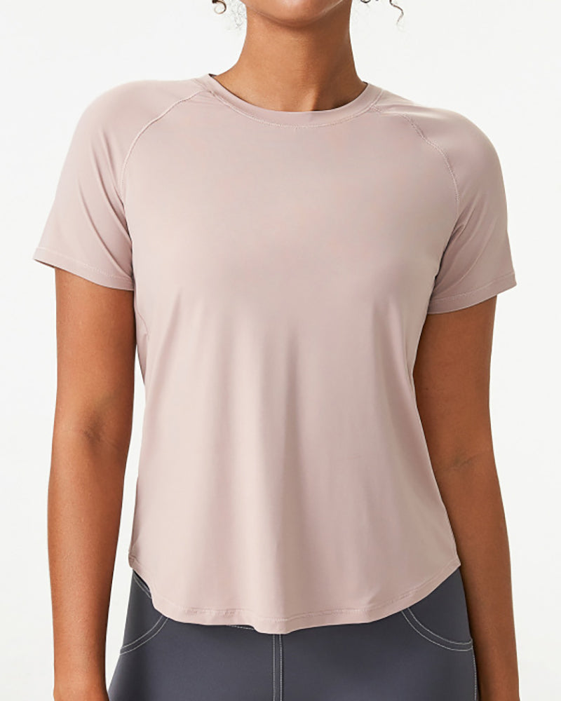 Women Loose Short Sleeve Mesh Quick Drying T-shirt S-XL