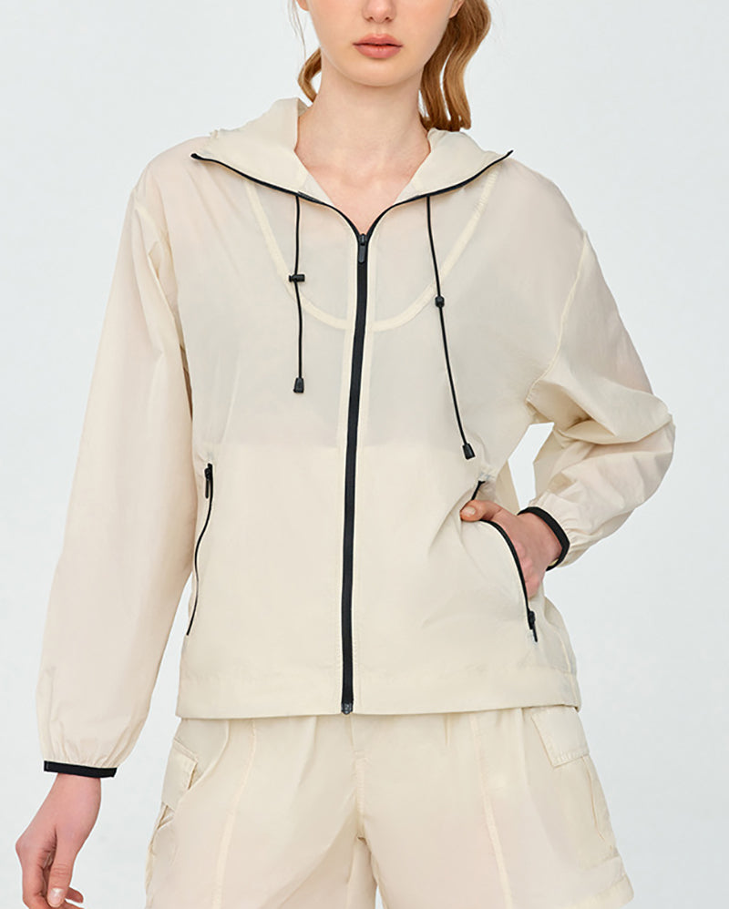 Women Long Sleeve Sunscreen Hoodies UPF 50+ Outdoor Coat S-XL