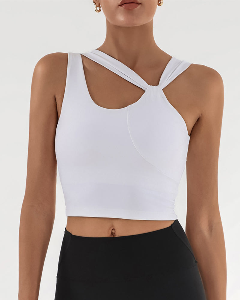 Women Halter Neck Yoga Soft Protect Fitness Running Sports Vest S-L