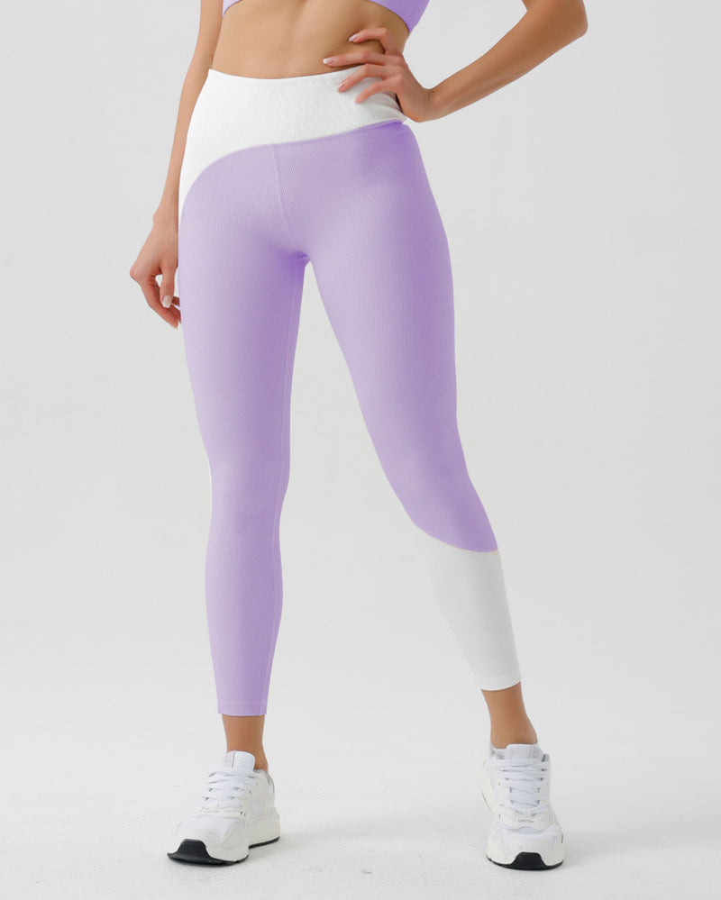 Women Colorblock Summer Recycled Fabric Yoga Two-piece Sets S-XL
