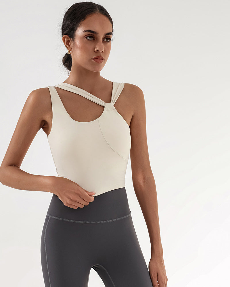 Women Halter Neck Yoga Soft Protect Fitness Running Sports Vest S-L