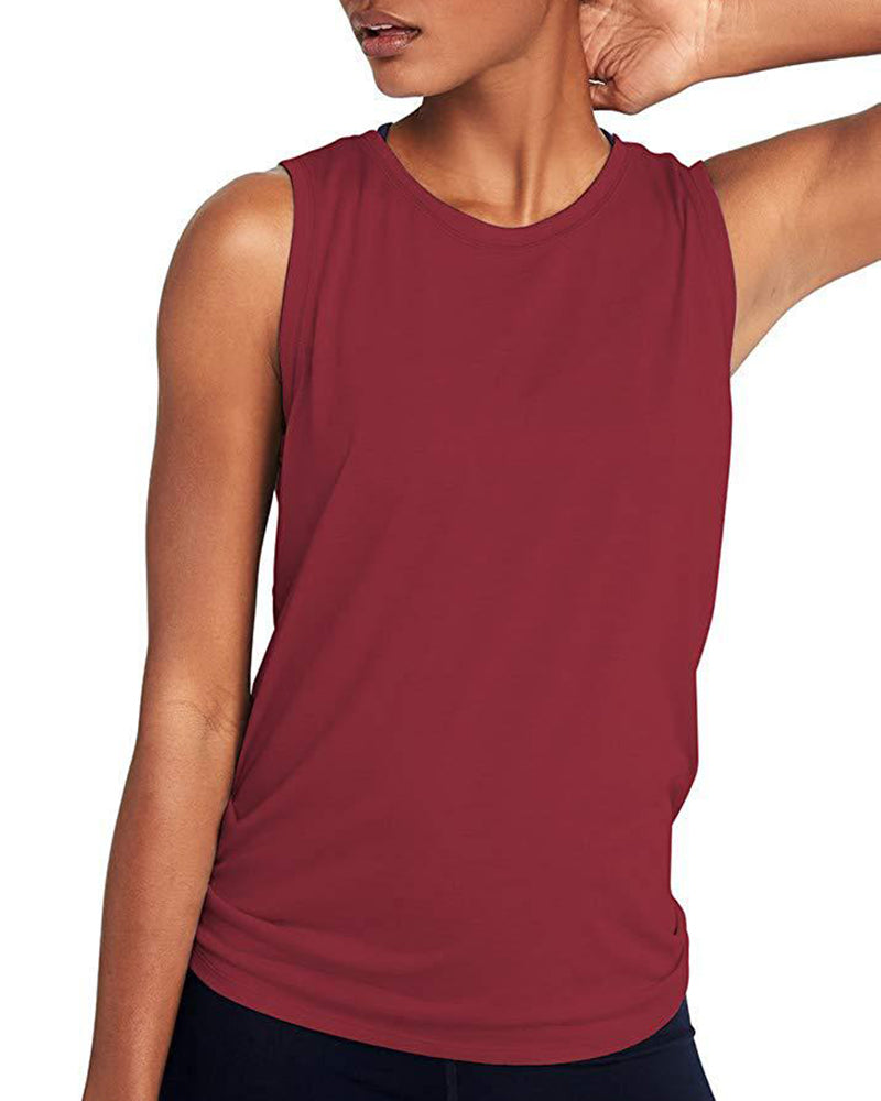 Fashion Women Mesh Sports Vest Solid Color