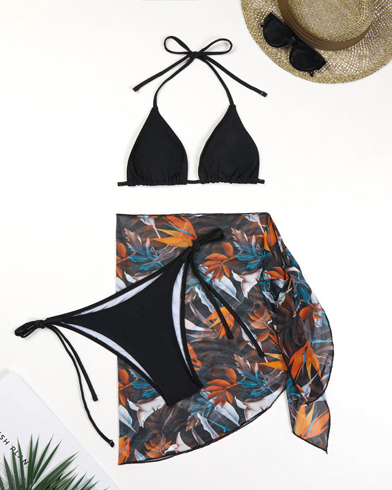 3pcs Set Floral Printed New Swimsuit S-L