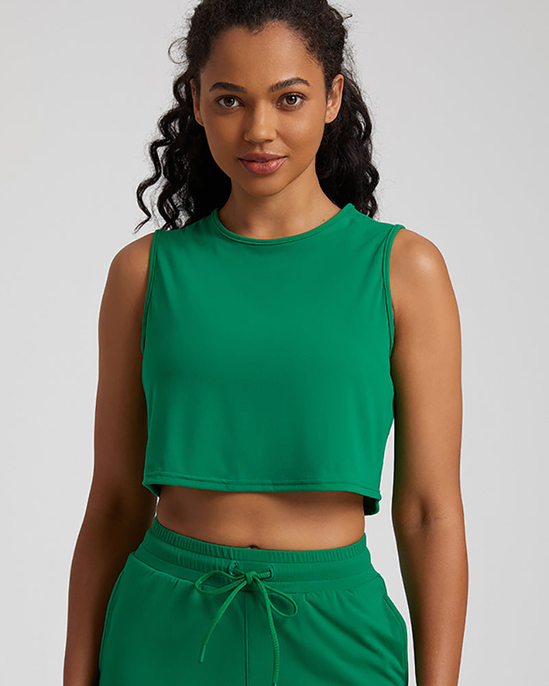 Presale(5-15days waiting) Popular Short Yoga Crew Neck Sleeveless Breathable Women Sports Vest S-XL