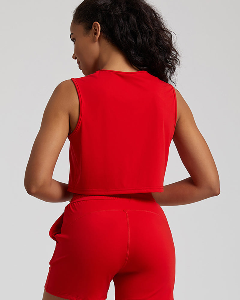 Presale(5-15days waiting) Popular Short Yoga Crew Neck Sleeveless Breathable Women Sports Vest S-XL