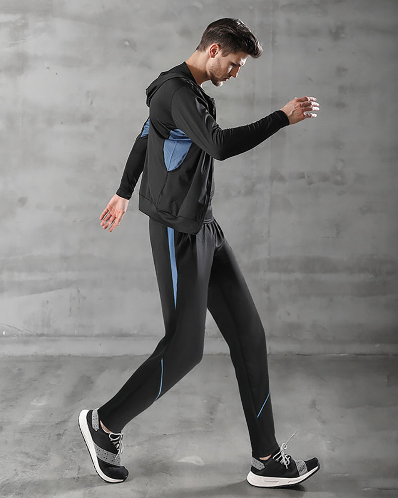 Men Long Sleeve Active Wear Breathable Hoodies Coat S-3XL
